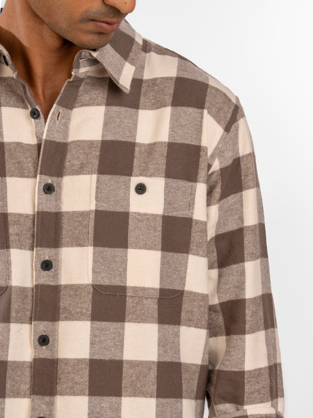 Flannel: Cream Checks Shirt 5