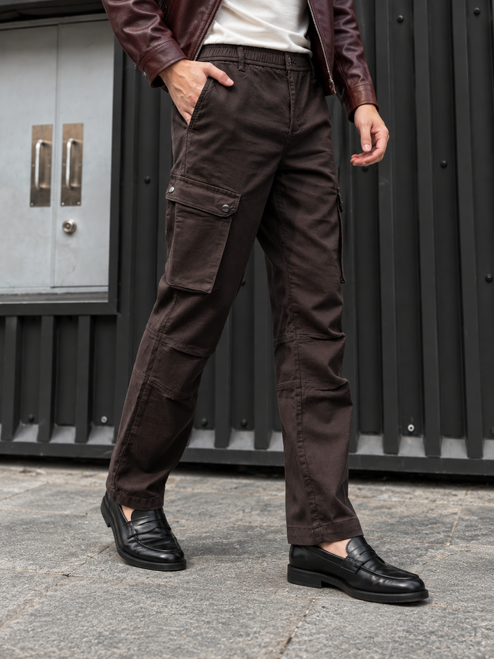 Combat : Brown Regular Fiit Cargo Pants