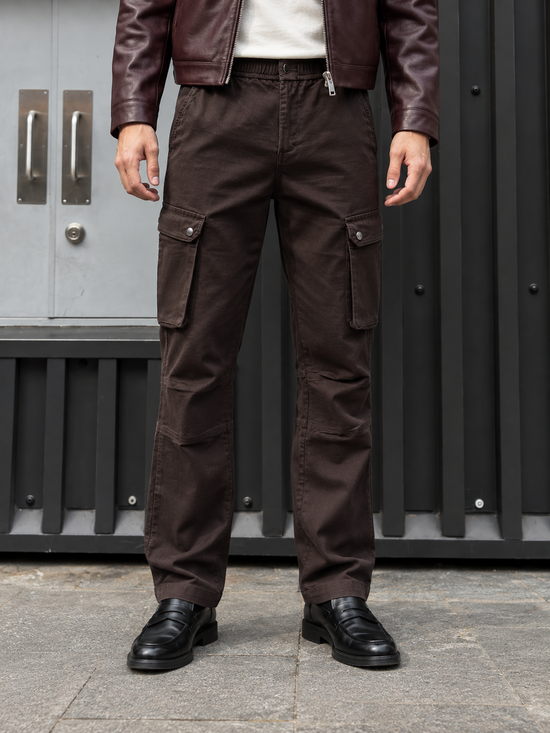 Combat : Brown Regular Fiit Cargo Pants