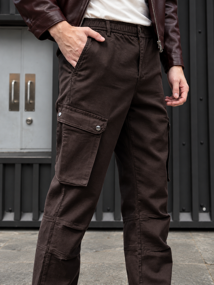 Combat : Brown Regular Fiit Cargo Pants