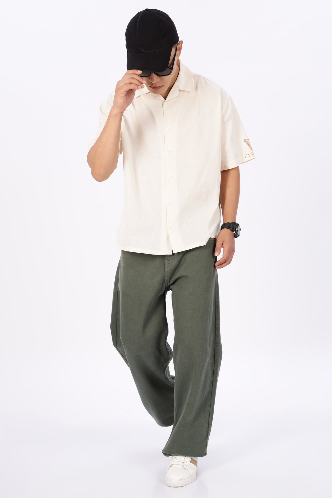 Boxy Fit: Guinness Linen Cream Cuban Shirt