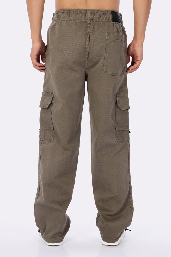 Originals: Textured Fabric Ochre Cargo Pants