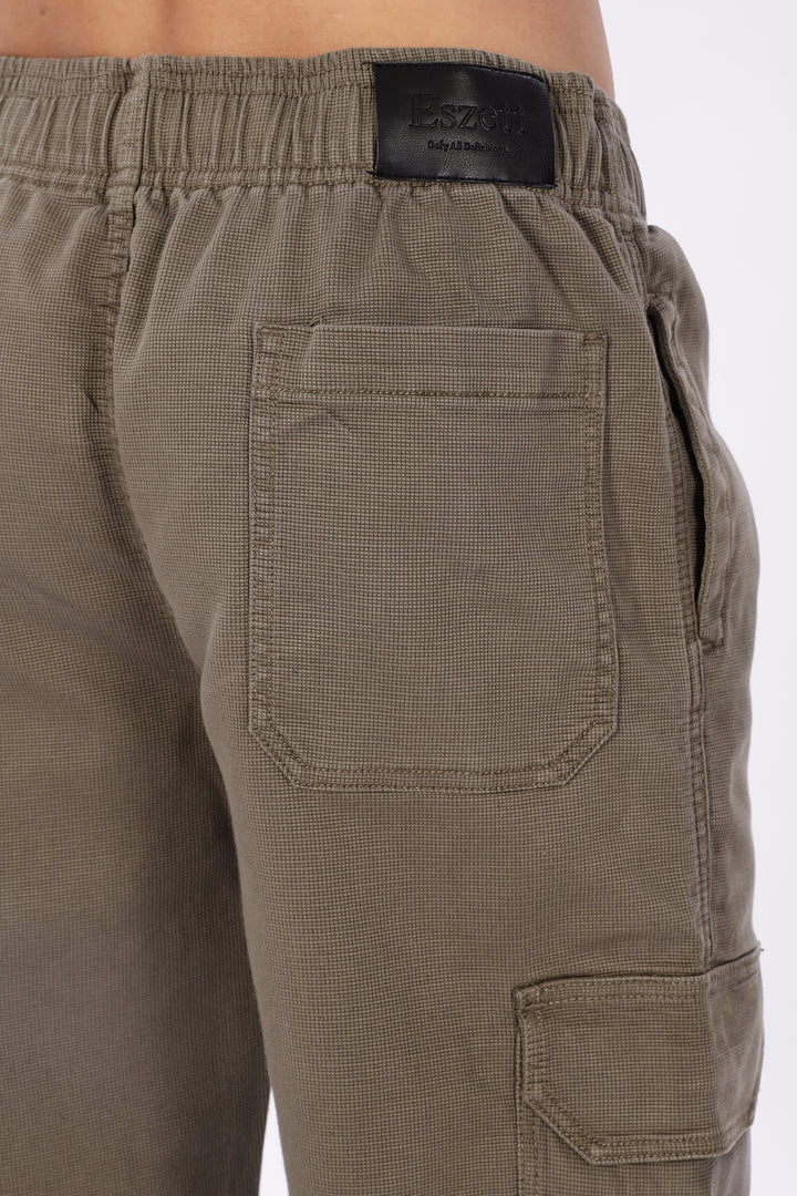 Originals: Textured Fabric Ochre Cargo Pants