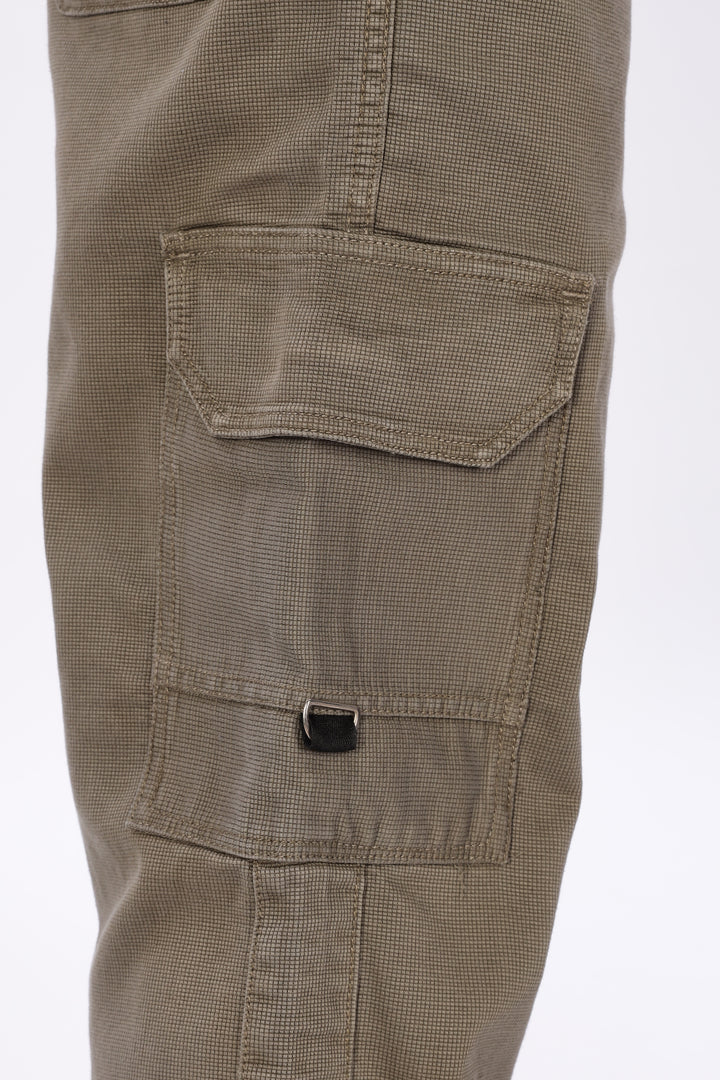 Originals: Textured Fabric Ochre Cargo Pants