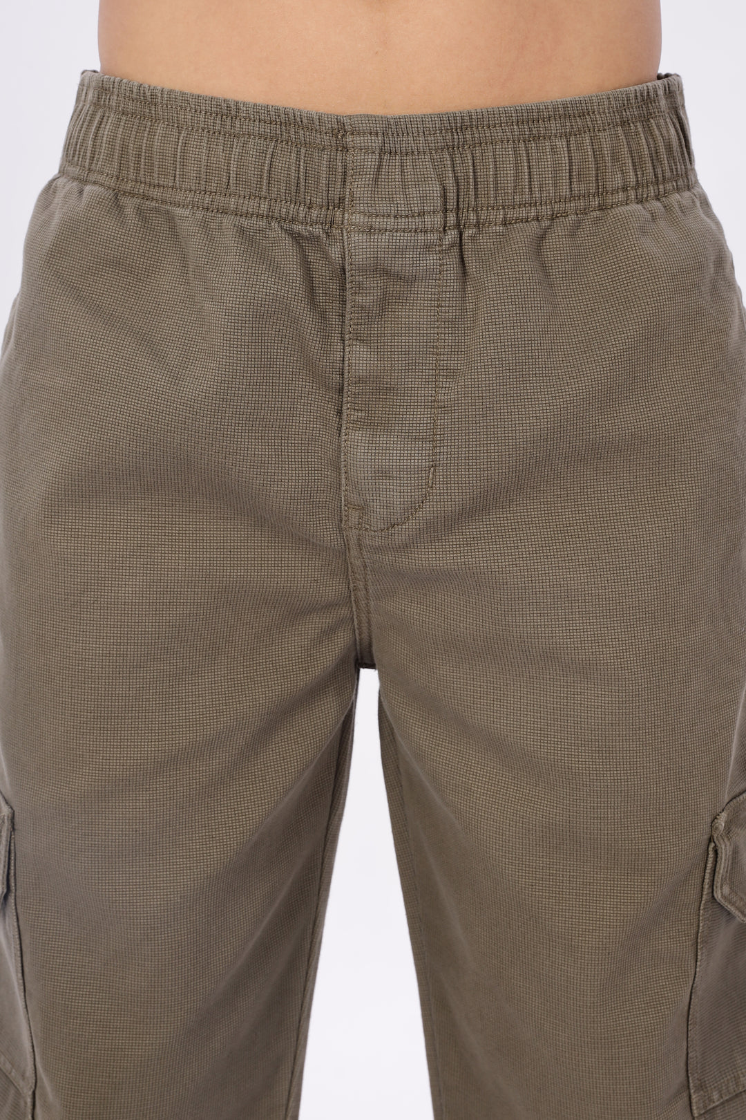 Originals: Textured Fabric Ochre Cargo Pants