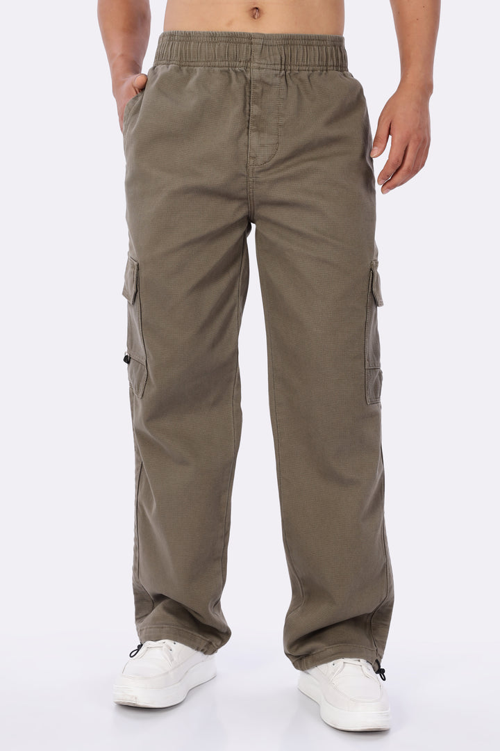 Originals: Textured Fabric Ochre Cargo Pants