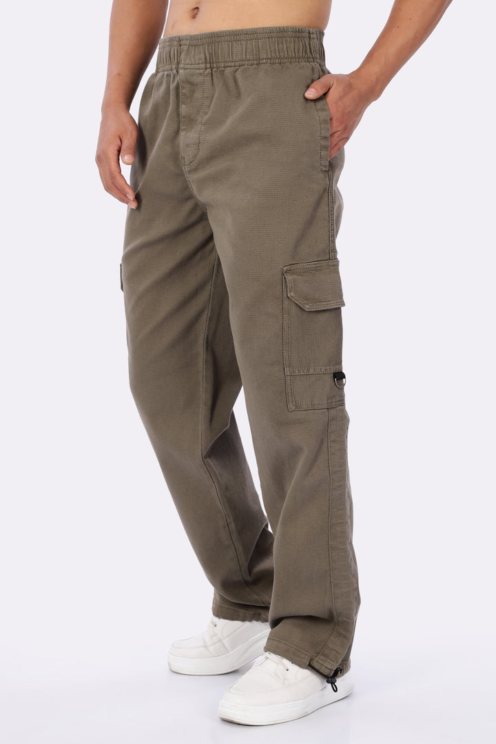 Originals: Textured Fabric Ochre Cargo Pants