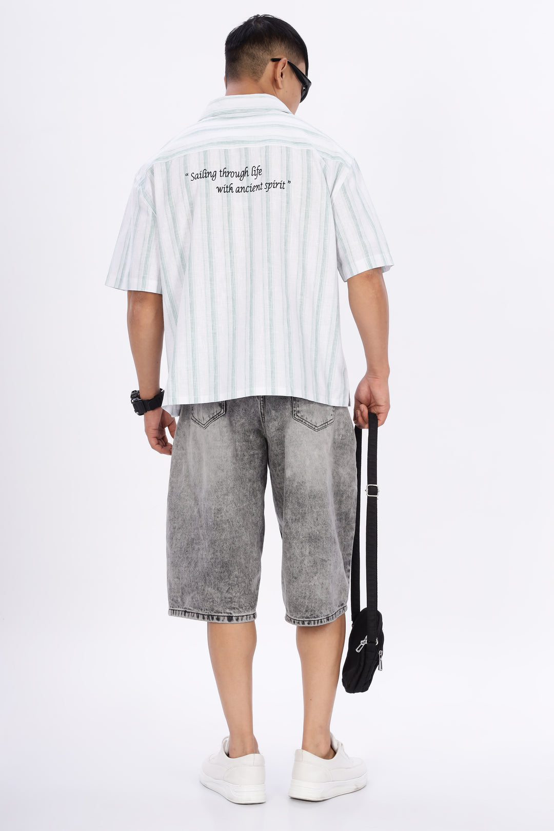 Greek Inspiration: Green Stripes Boxy Fit Cuban Shirt