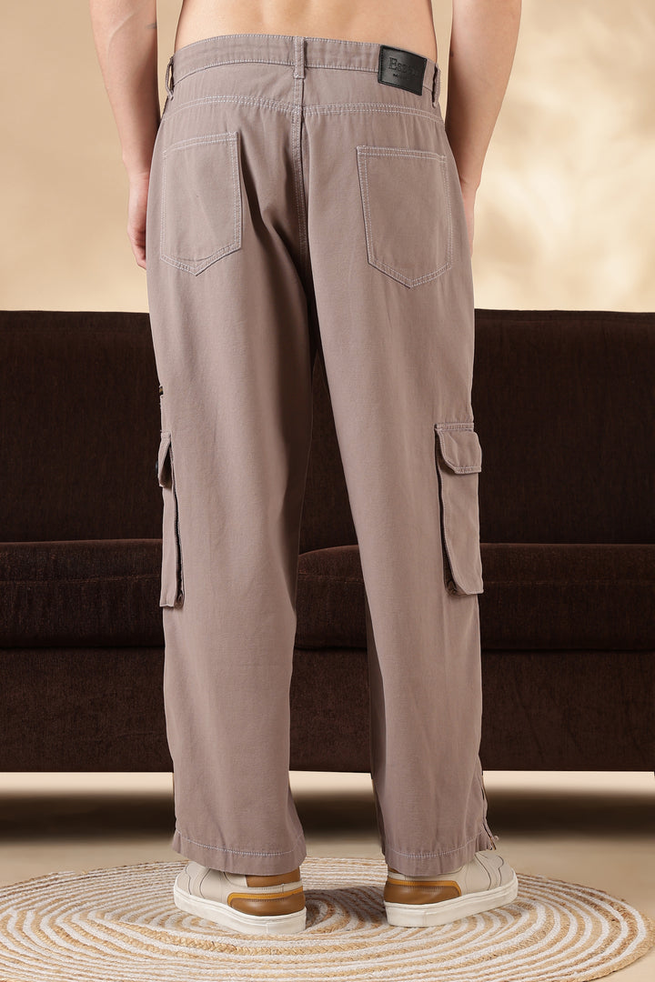 Peach Dyed : Baggy Cargo Pants