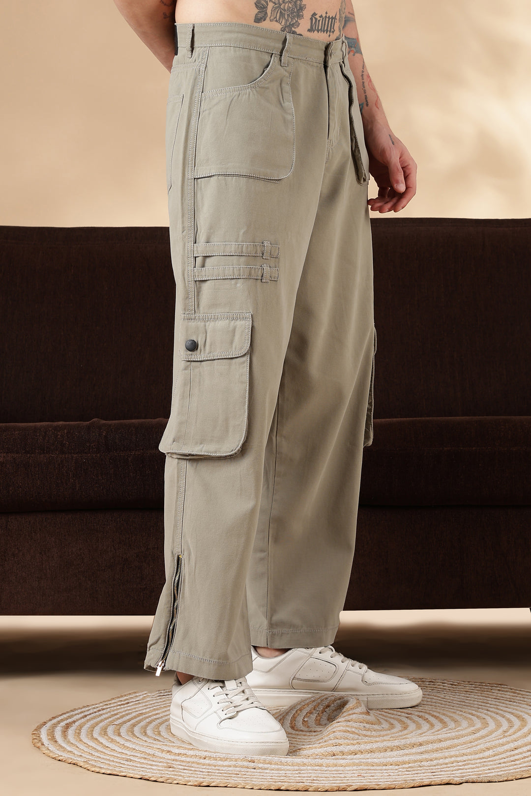 Cream Dyed : Cargo Pants