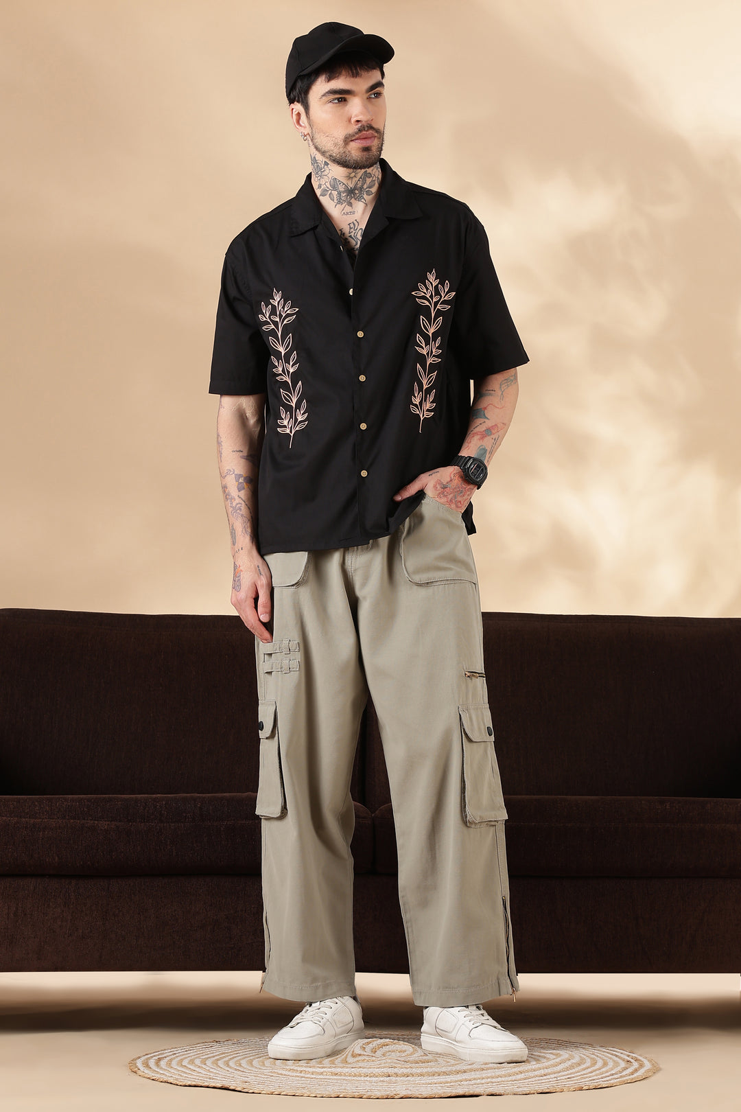 Cream Dyed : Cargo Pants