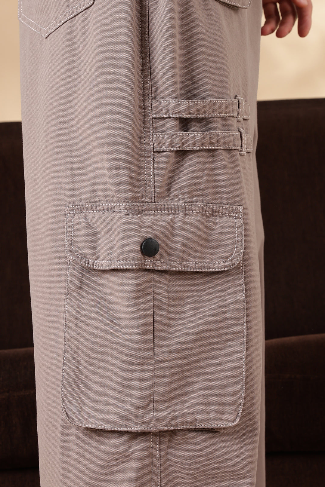 Peach Dyed : Baggy Cargo Pants