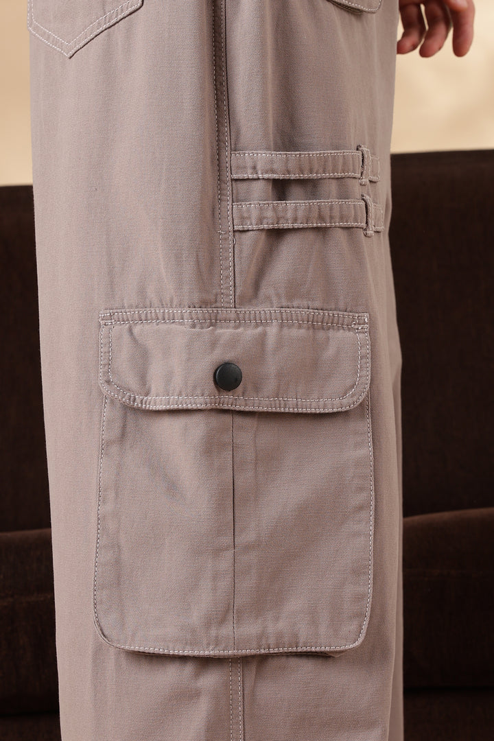 Peach Dyed : Baggy Cargo Pants