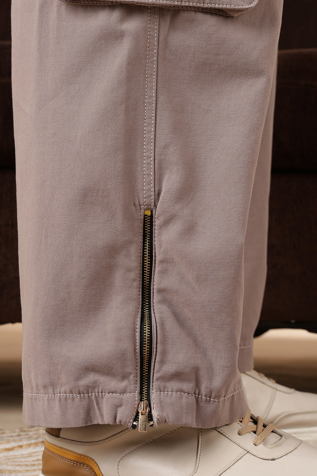 Peach Dyed : Baggy Cargo Pants