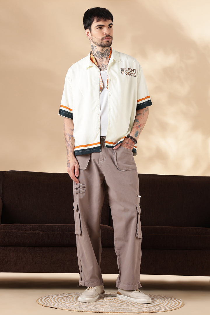 Peach Dyed : Baggy Cargo Pants