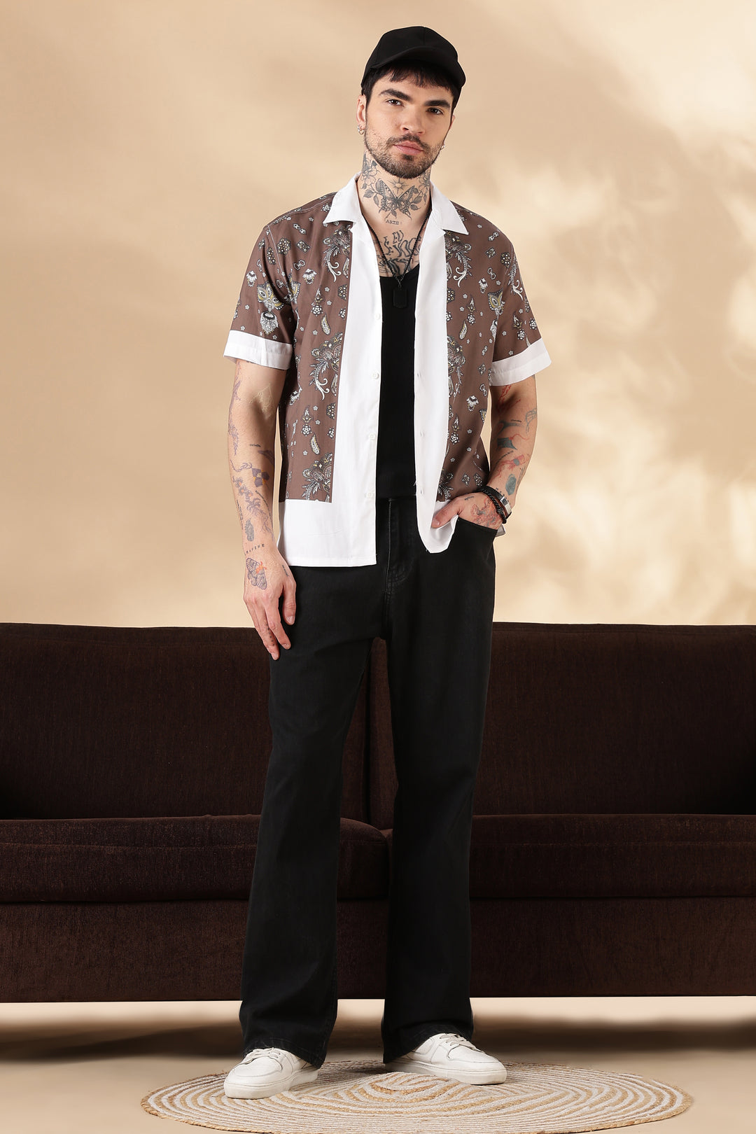 Bandana Block Printed Cuban Shirt