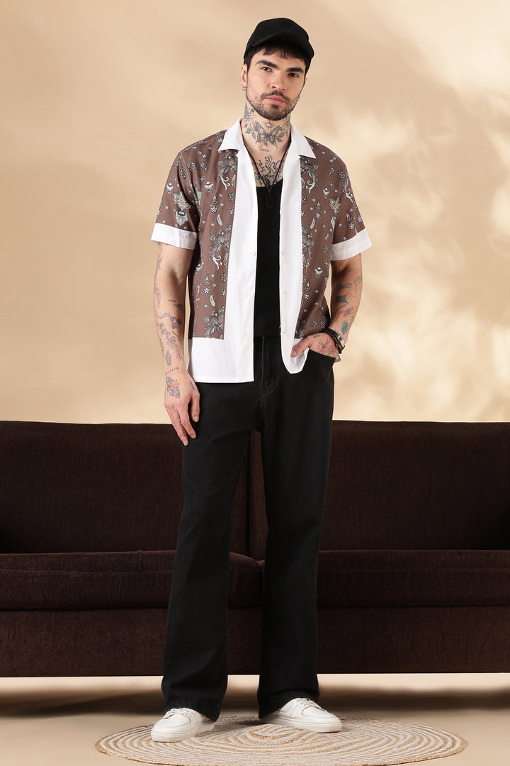Bandana Block Printed Cuban Shirt