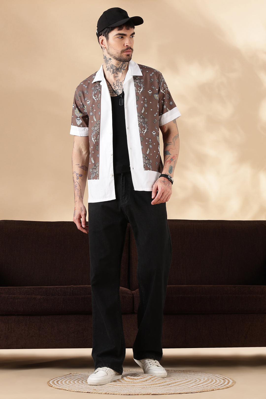 Bandana Block Printed Cuban Shirt