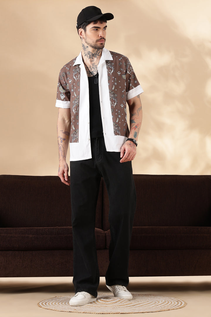Bandana Block Printed Cuban Shirt