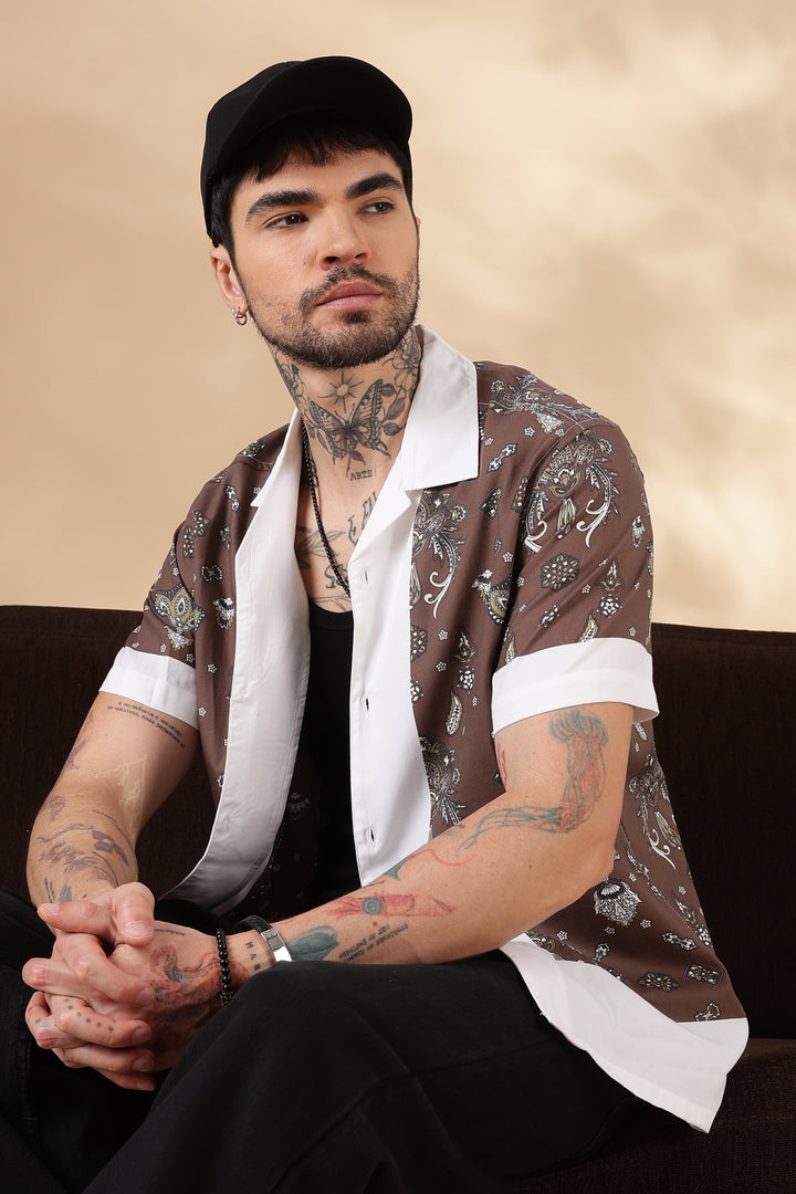 Bandana Block Printed Cuban Shirt
