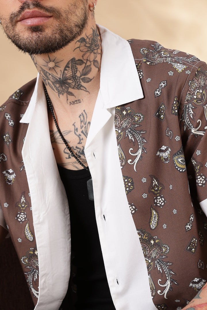 Bandana Block Printed Cuban Shirt
