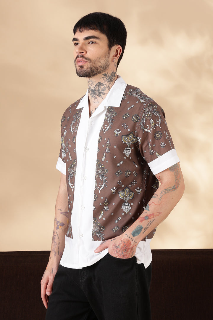 Bandana Block Printed Cuban Shirt