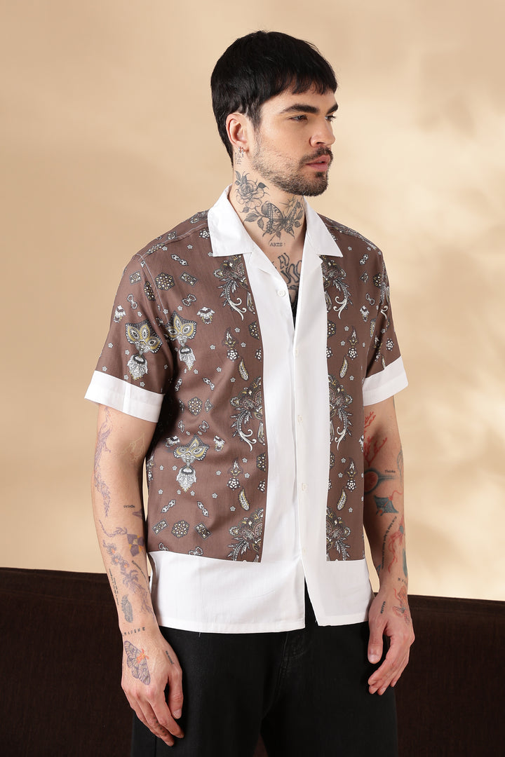 Bandana Block Printed Cuban Shirt