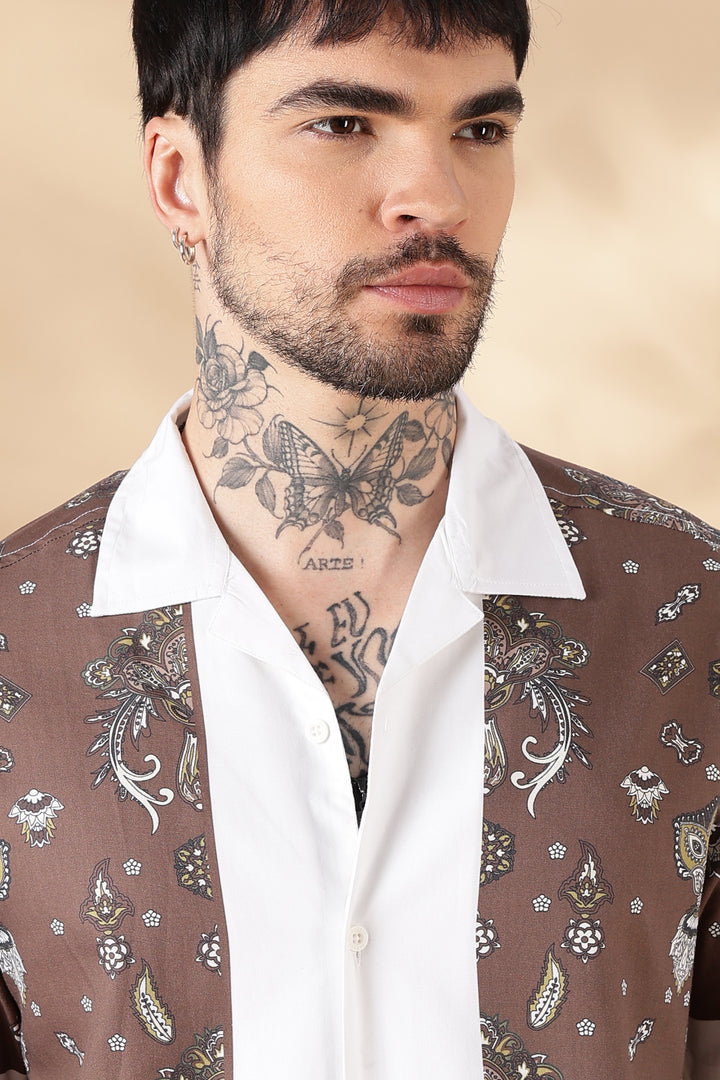 Bandana Block Printed Cuban Shirt