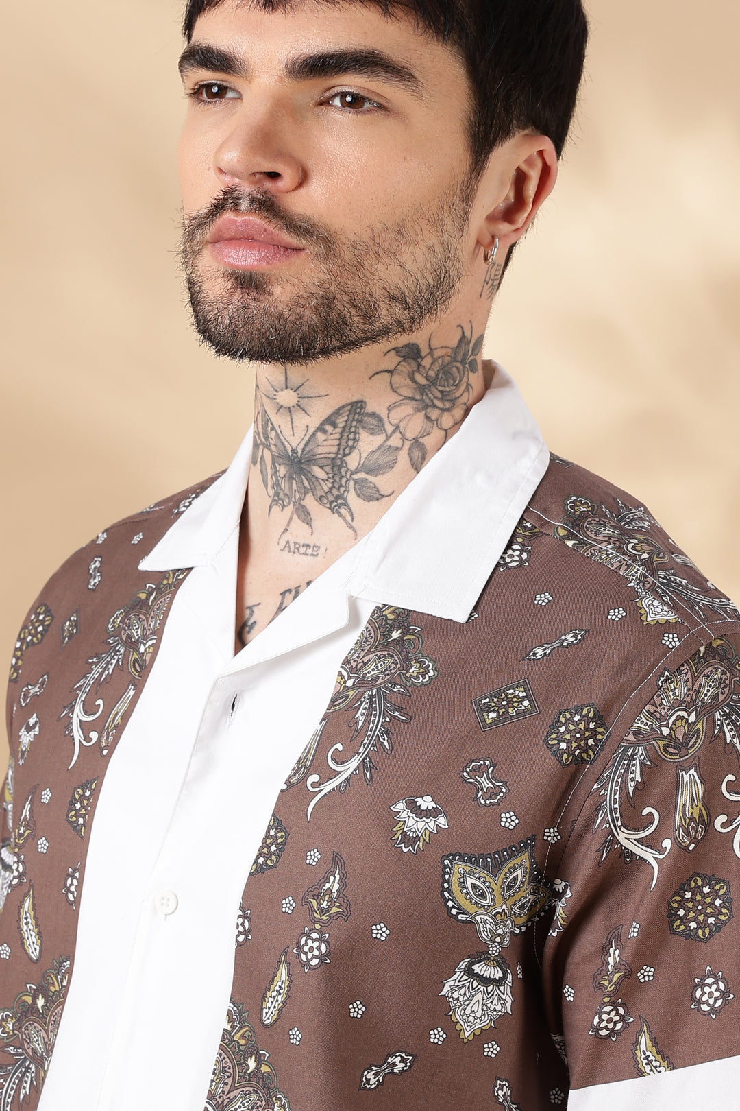 Bandana Block Printed Cuban Shirt