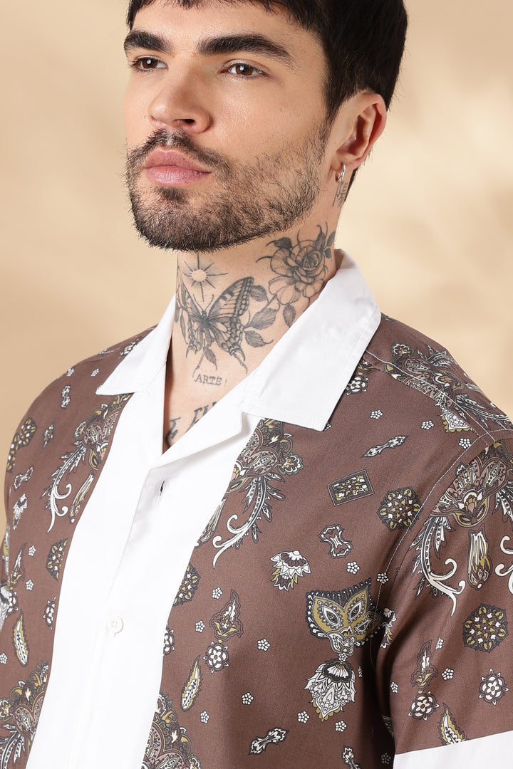 Bandana Block Printed Cuban Shirt