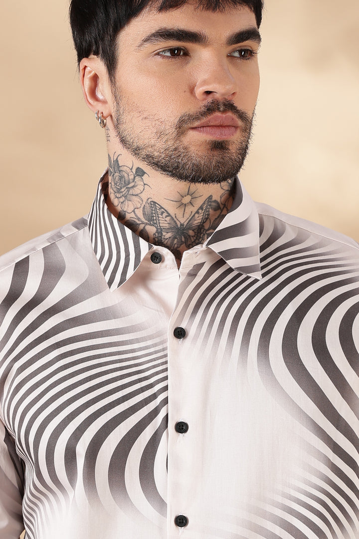 Glance : Printed Satin Shirt