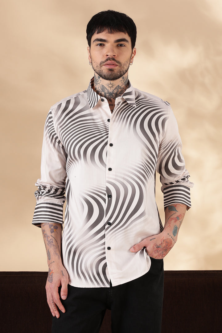 Glance : Printed Satin Shirt