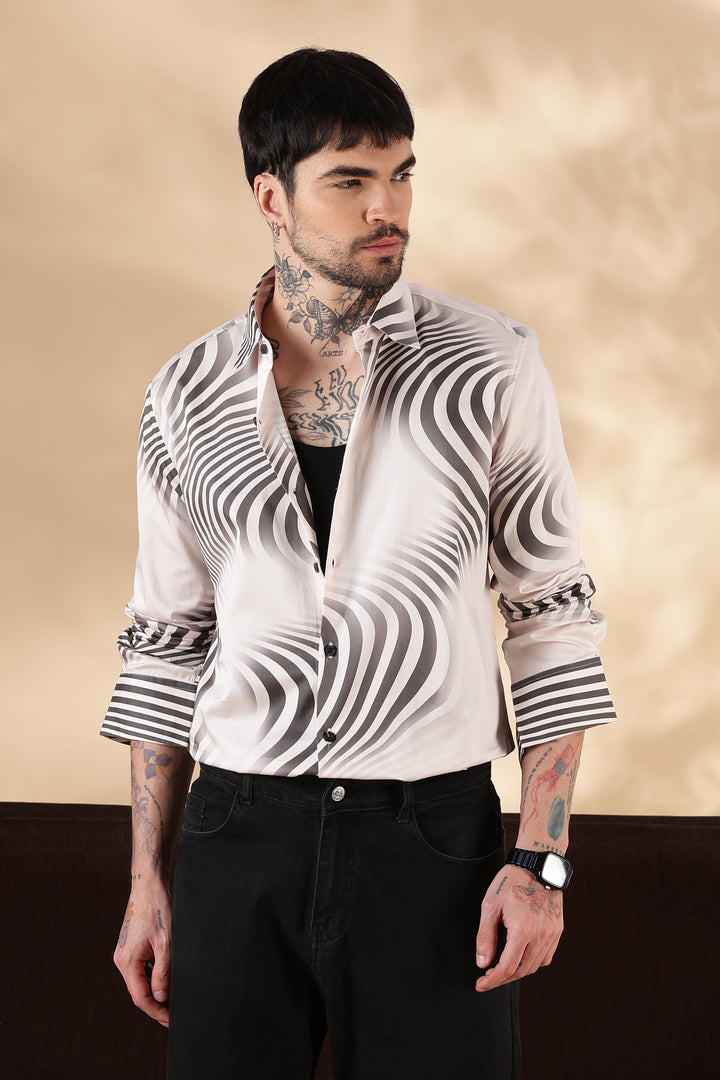 Glance : Printed Satin Shirt