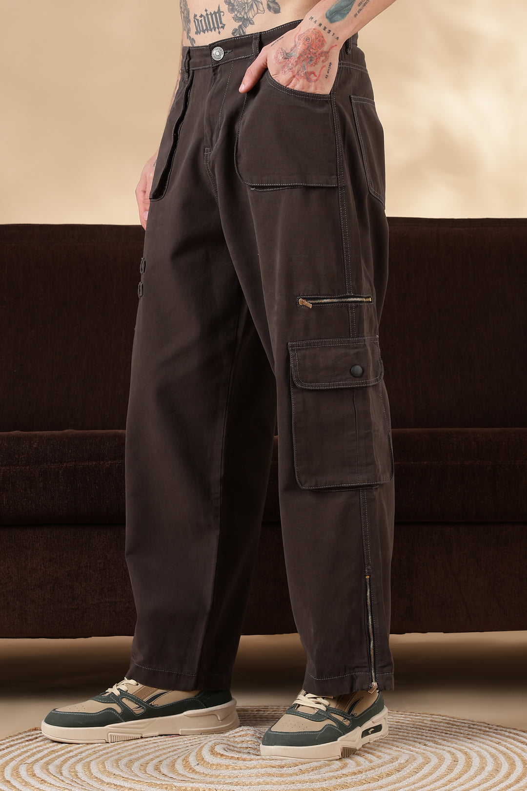 Chocolate Dyed : Cargo Pants