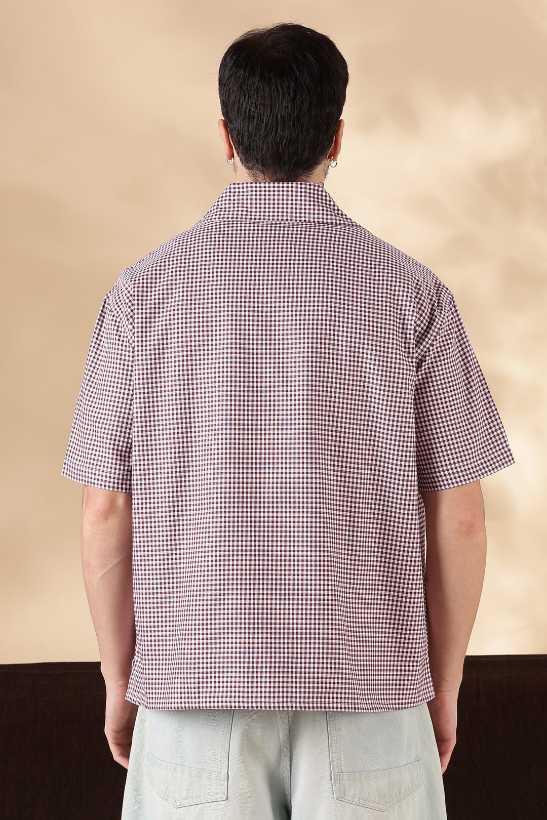 Plaid : Monkey Embroidery Shirt