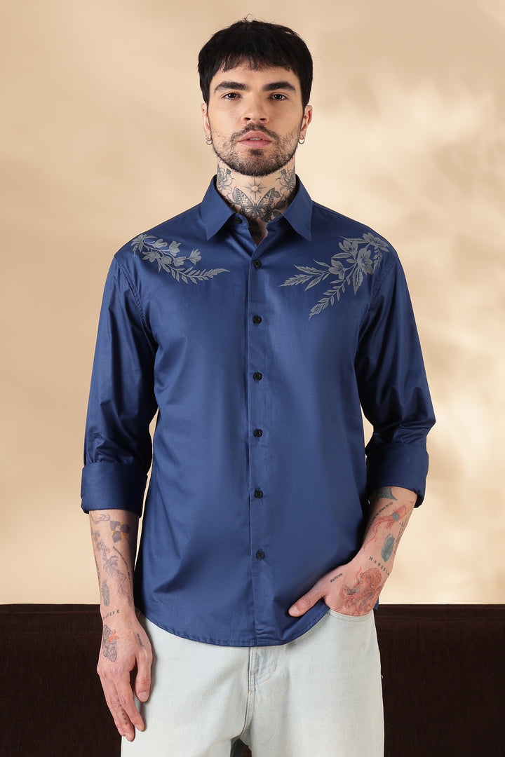 Harmony: Blue Printed Shirt