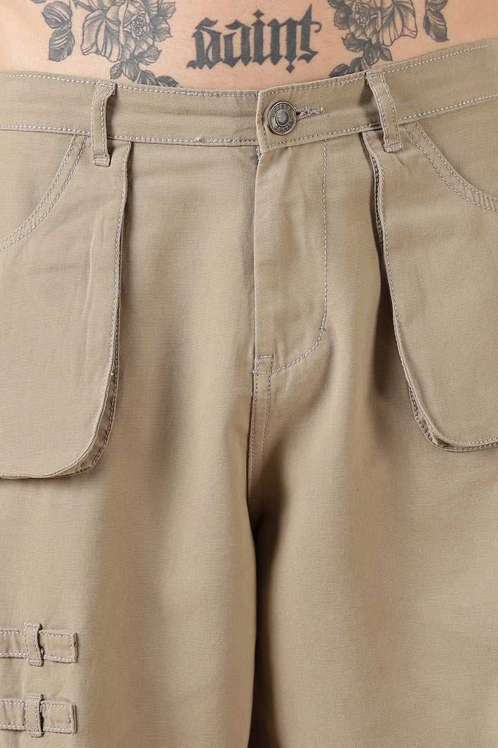 Cream Dyed: Cargo Pants