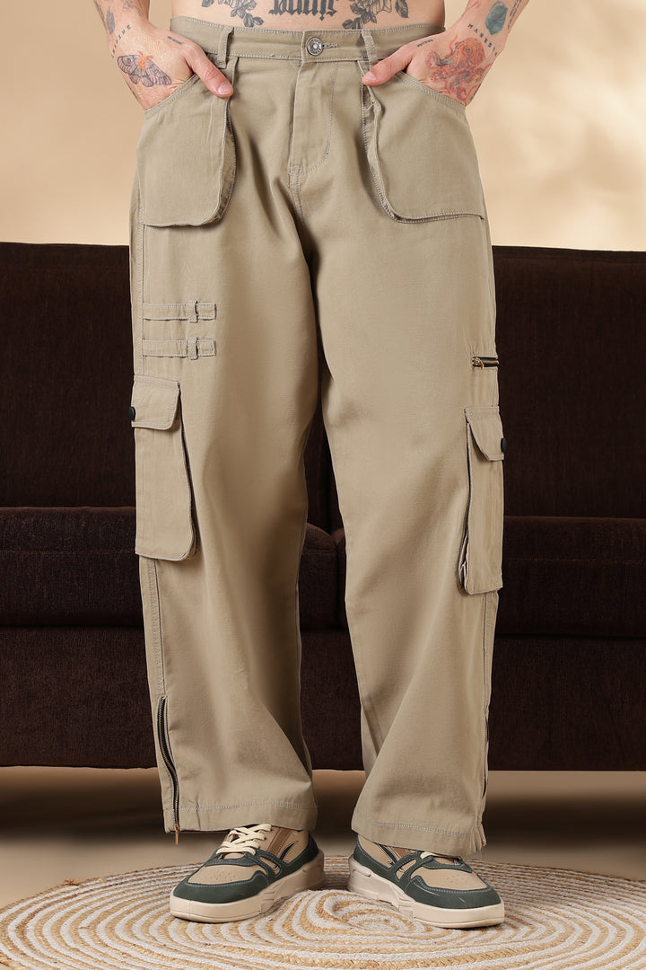 Cream Dyed: Cargo Pants