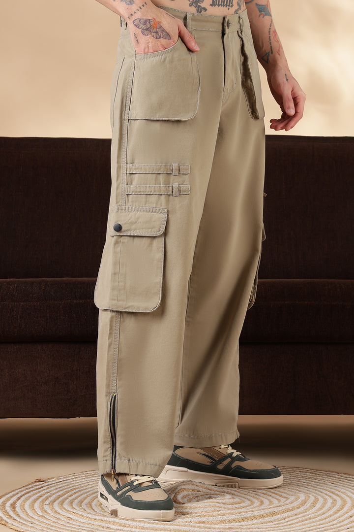 Cream Dyed: Cargo Pants