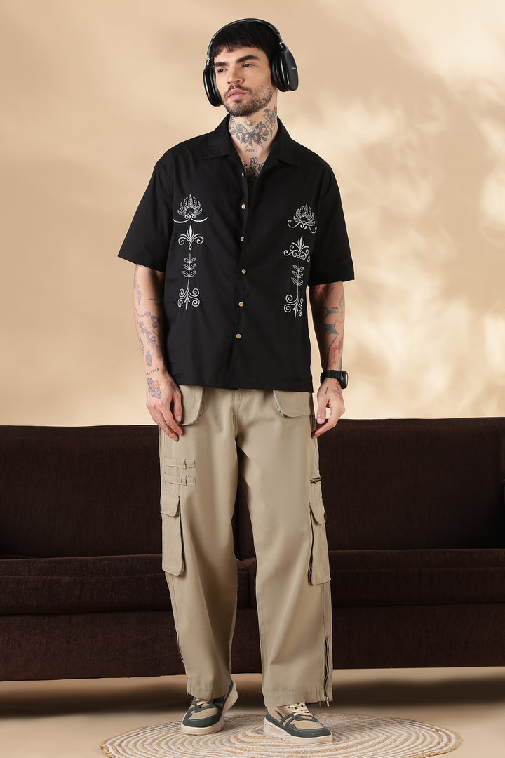 Artwork : Embroidery Black Shirt