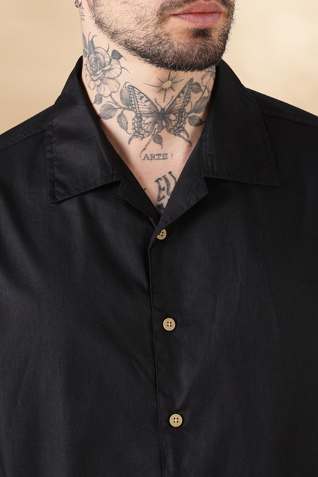 Wild: Embroidery Black Oversized Shirt