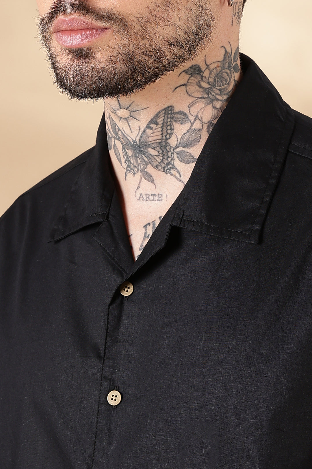 Wild: Embroidery Black Oversized Shirt
