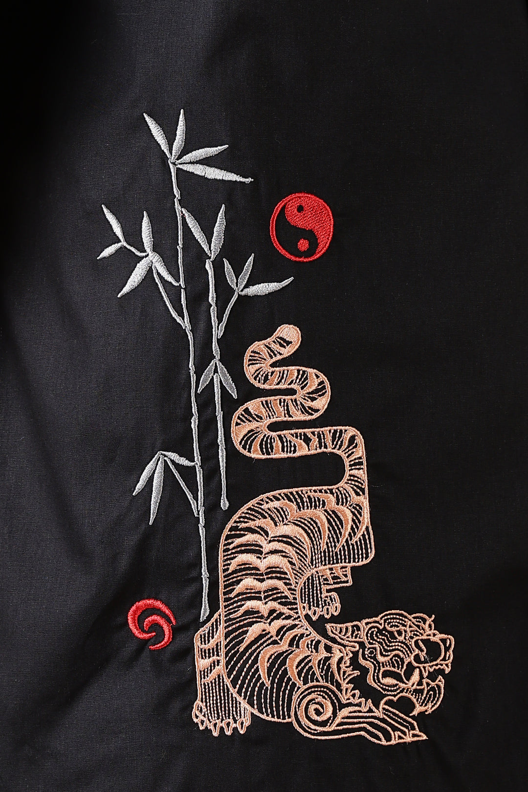Wild: Embroidery Black Oversized Shirt