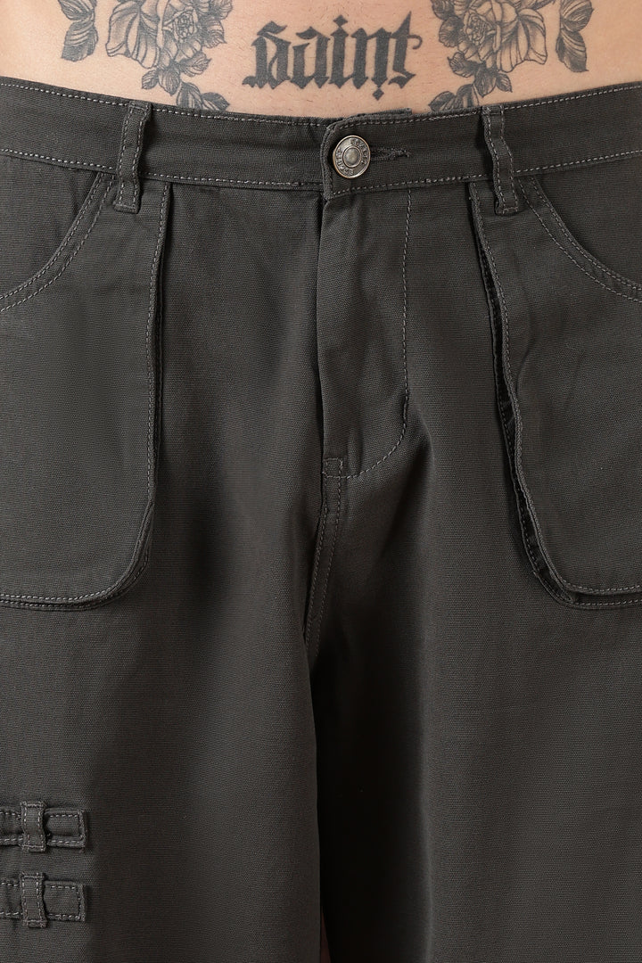 Dark Grey : Dyed Cargo Pants