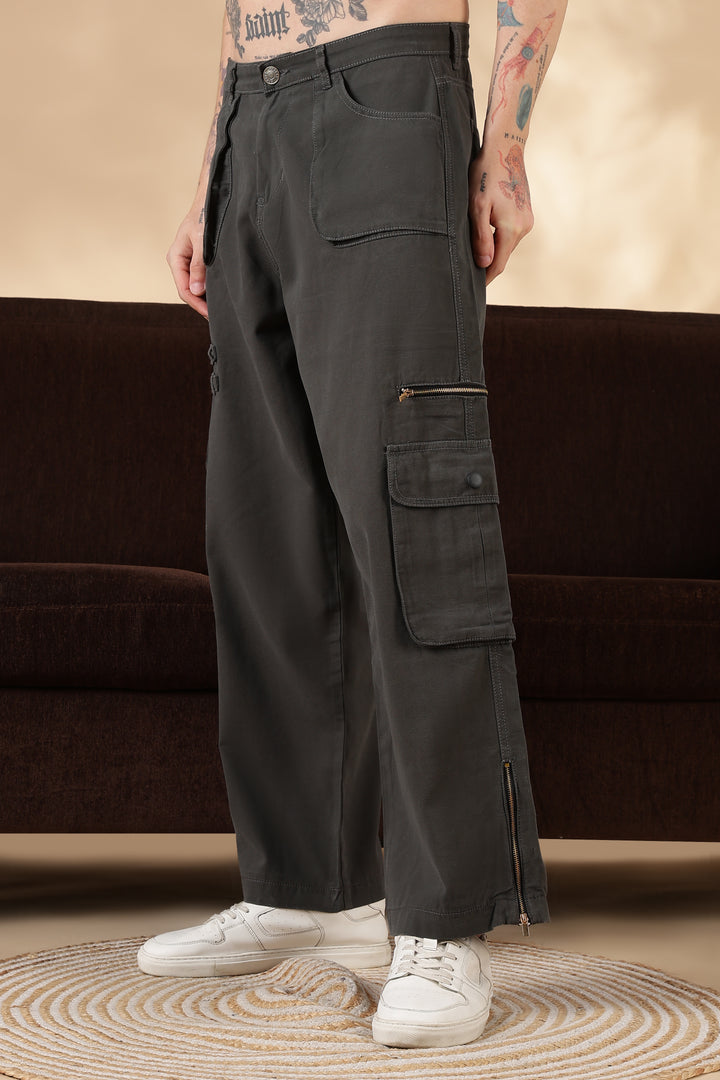 Dark Grey : Dyed Cargo Pants