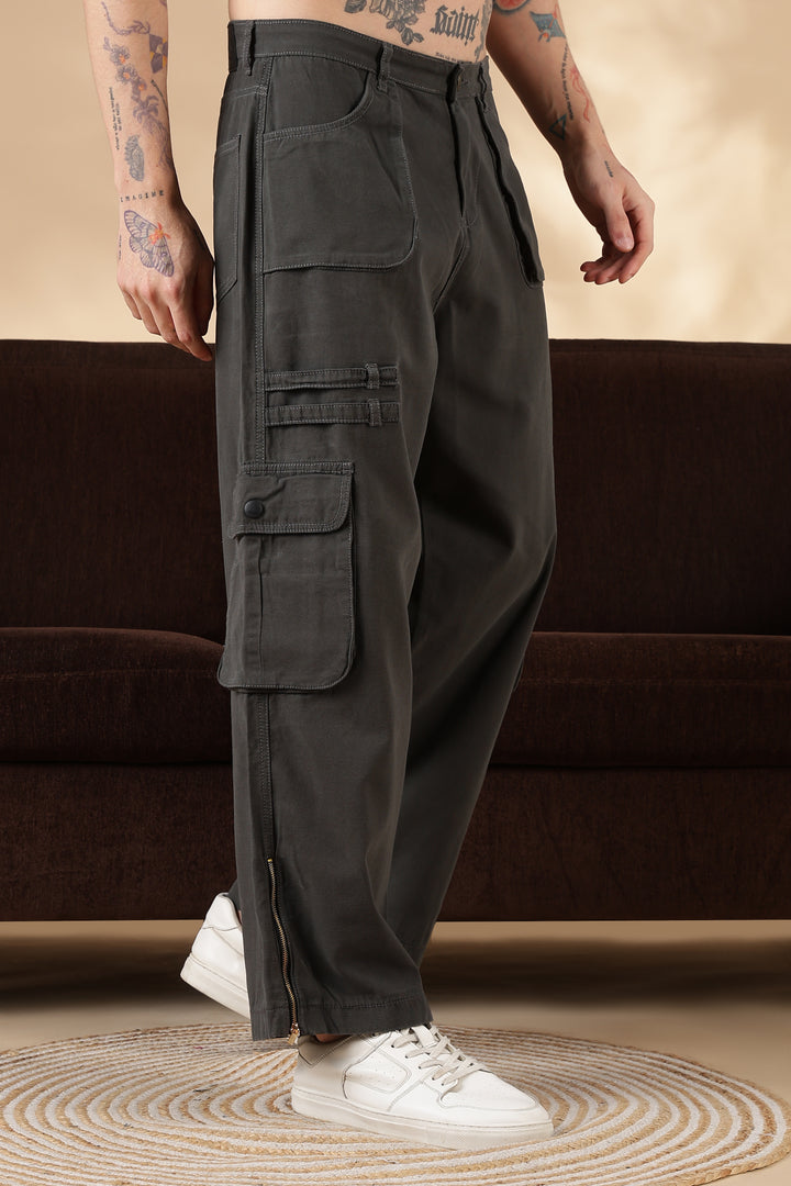 Dark Grey : Dyed Cargo Pants