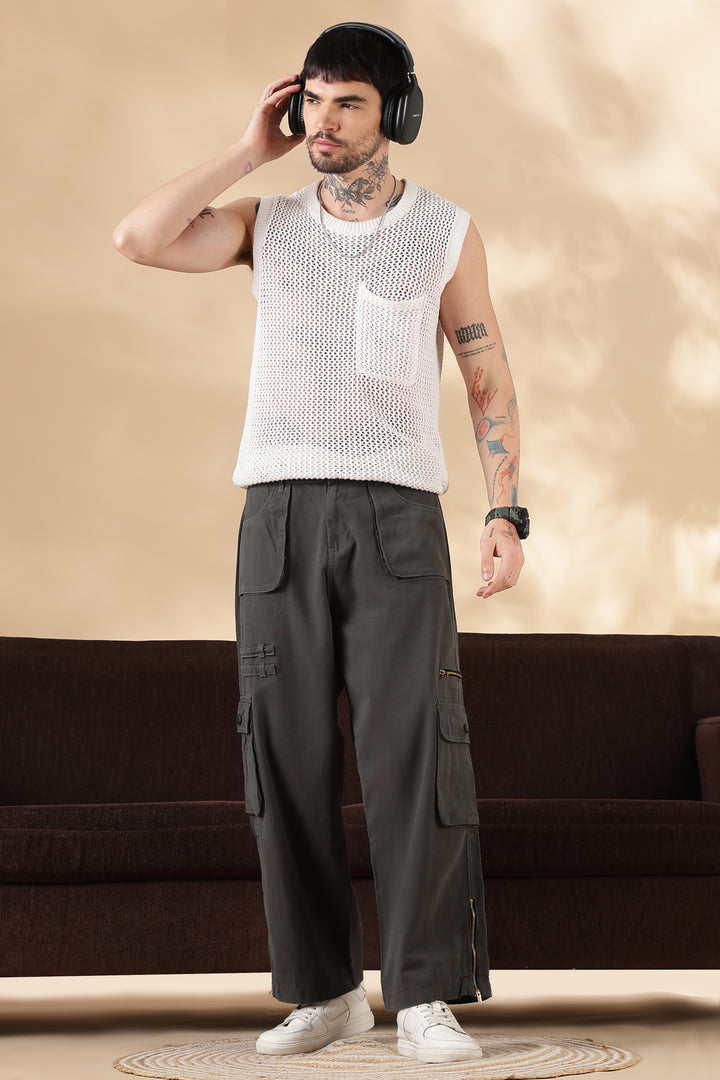 Dark Grey : Dyed Cargo Pants