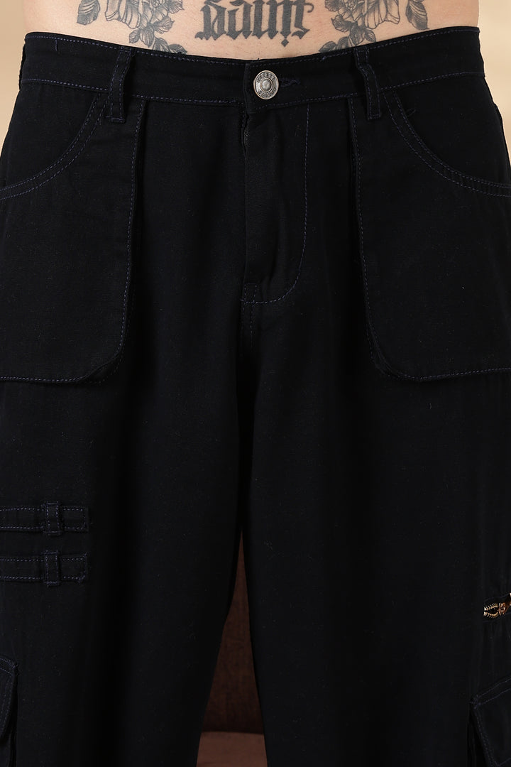 Navy Dyed : Cargo Pants