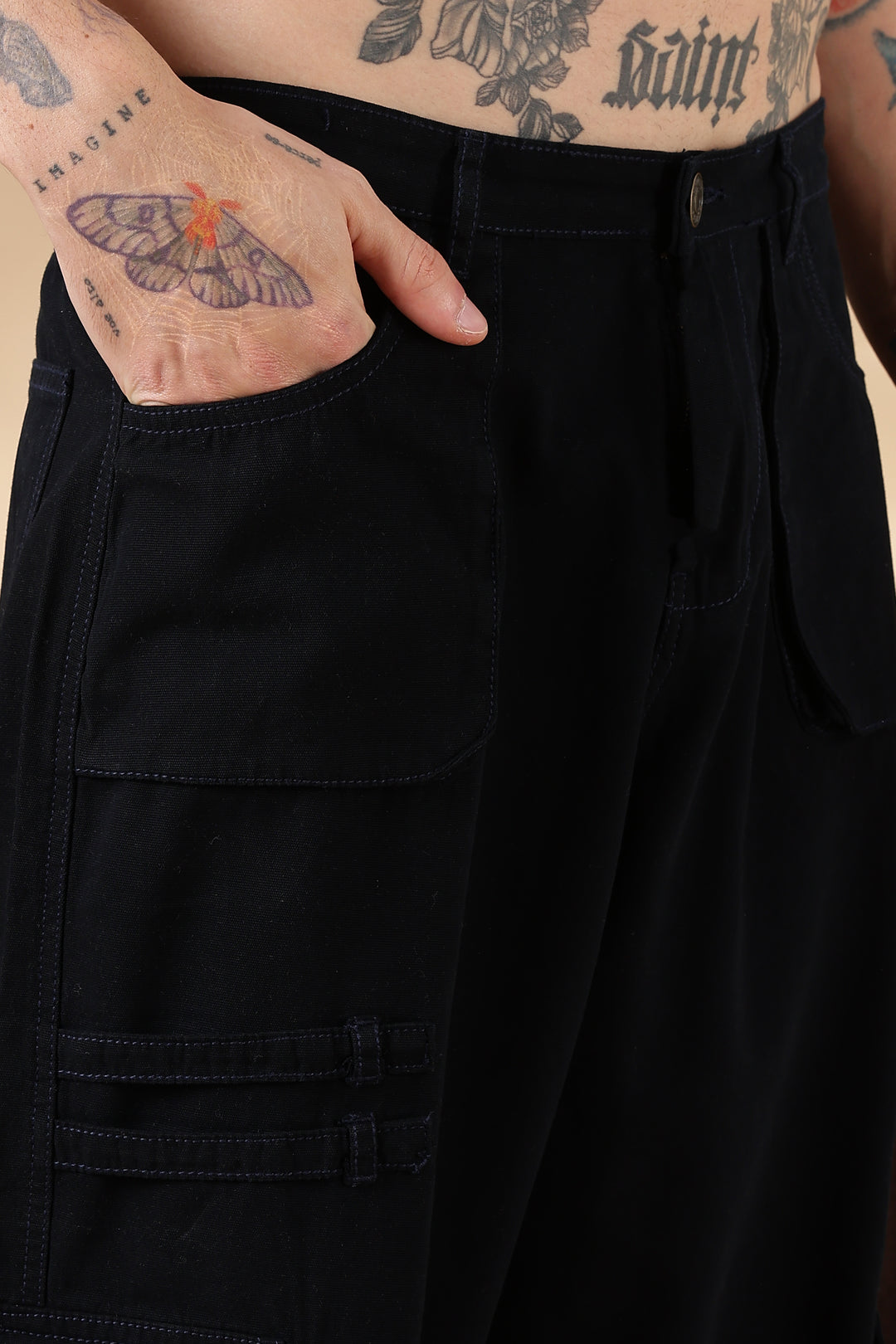 Navy Dyed : Cargo Pants
