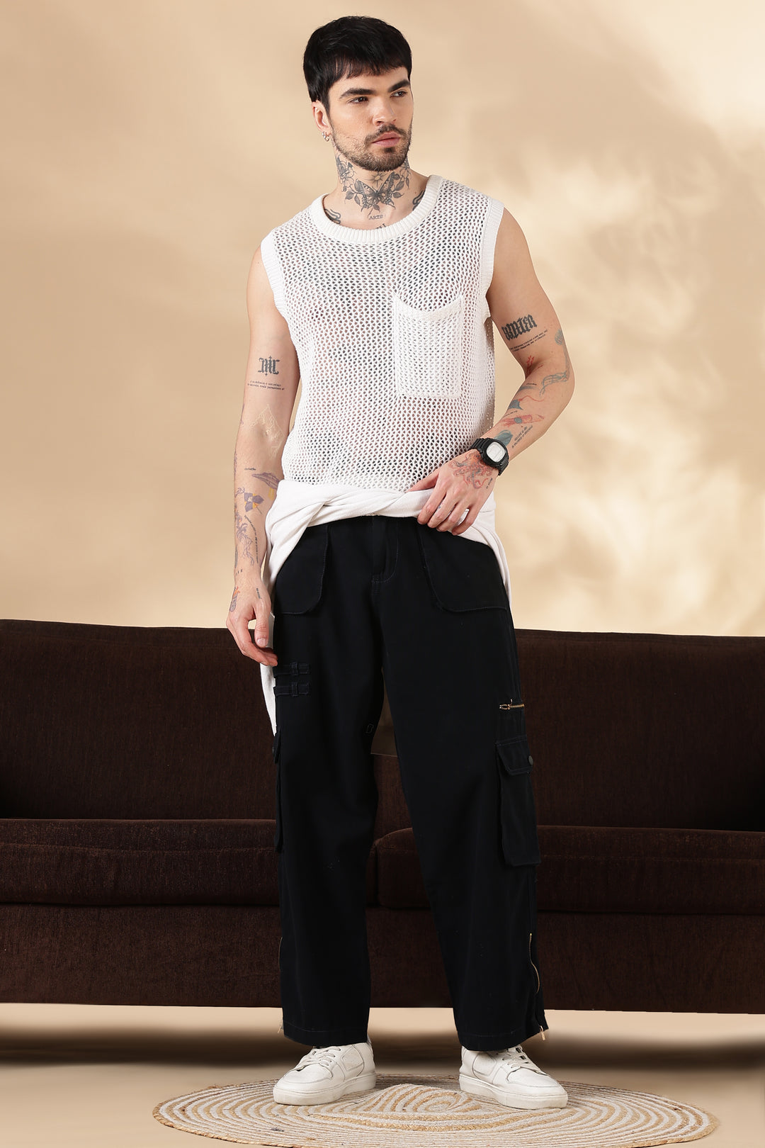 Navy Dyed : Cargo Pants